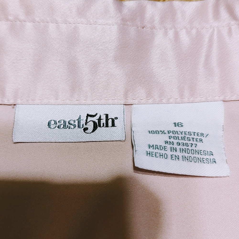 🌷🩷🌷 Gorgeous Baby Petal Powder Pink Silky Soft Satin Blouse Top - 16 - Picture 15 of 16